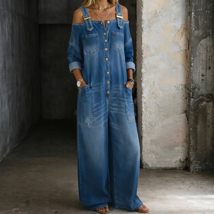 Sophia | Salopette en jean sans manches