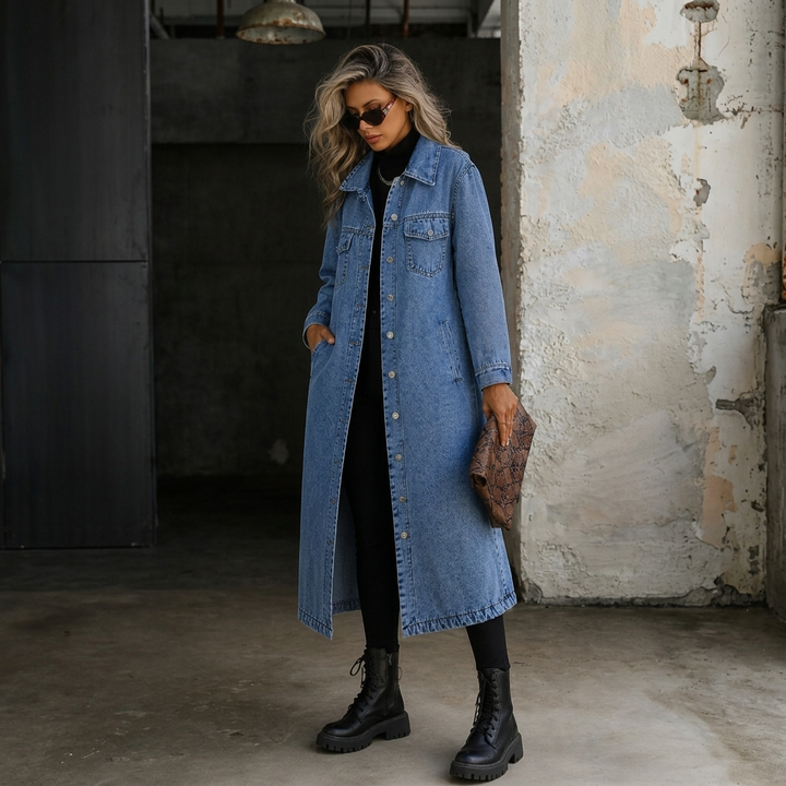 Maya | Veste en Jean Longue Stylée