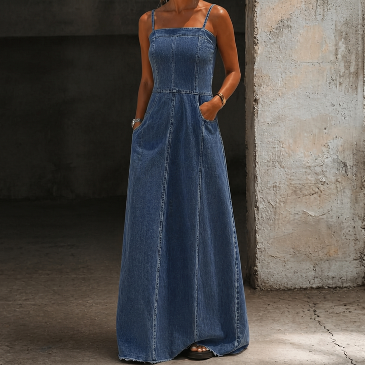 Savannah | Robe Maxi en Denim Vintage