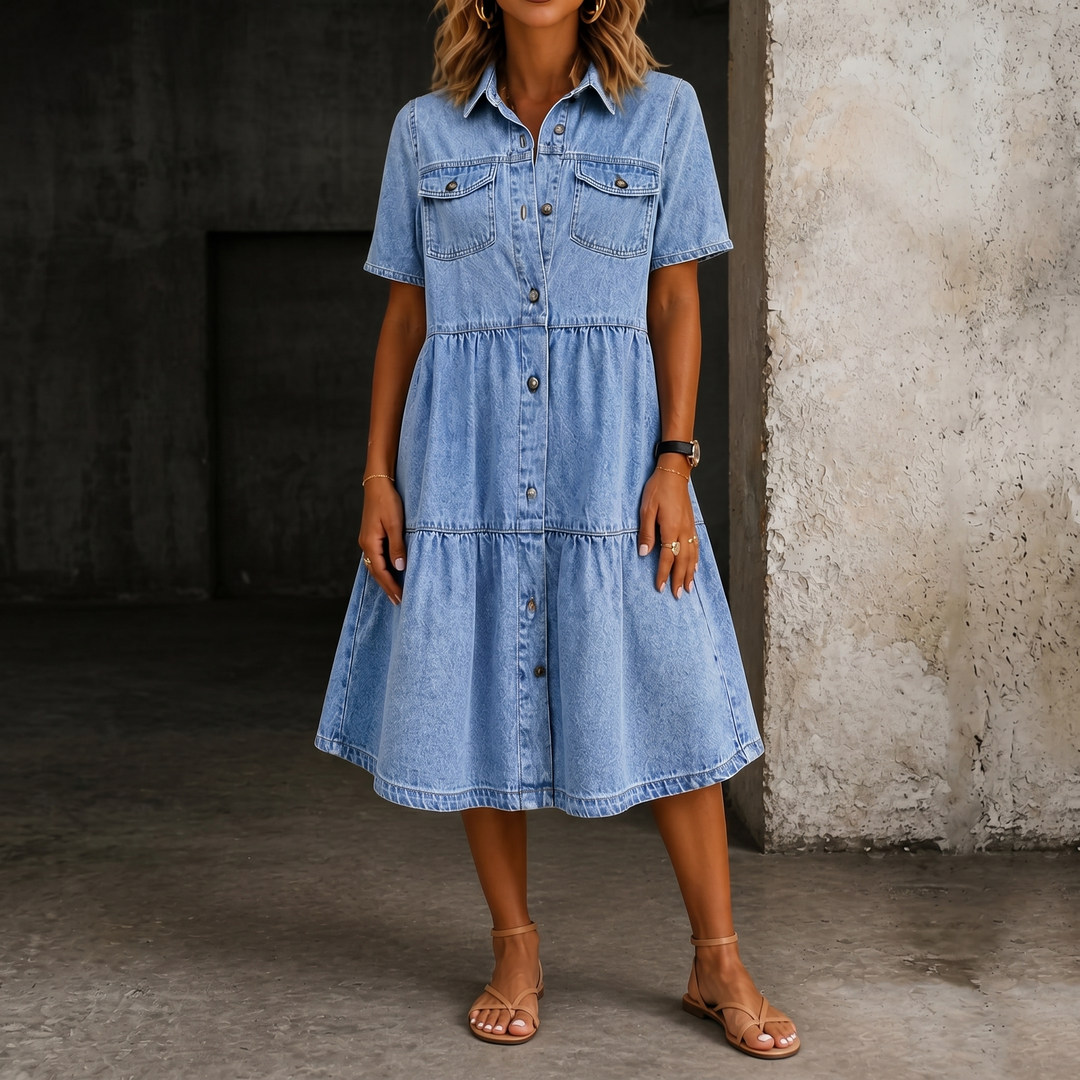 Sophia | Robe en Jean Élégante et Décontractée