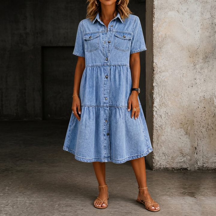 Sophia | Robe en Jean Élégante et Décontractée