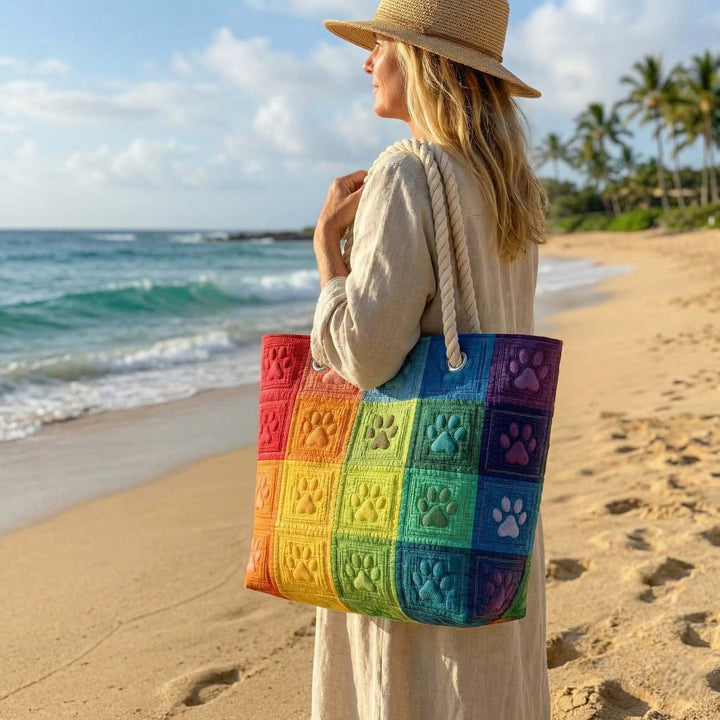Sac de plage fait main | Patch d'empreinte de patte
