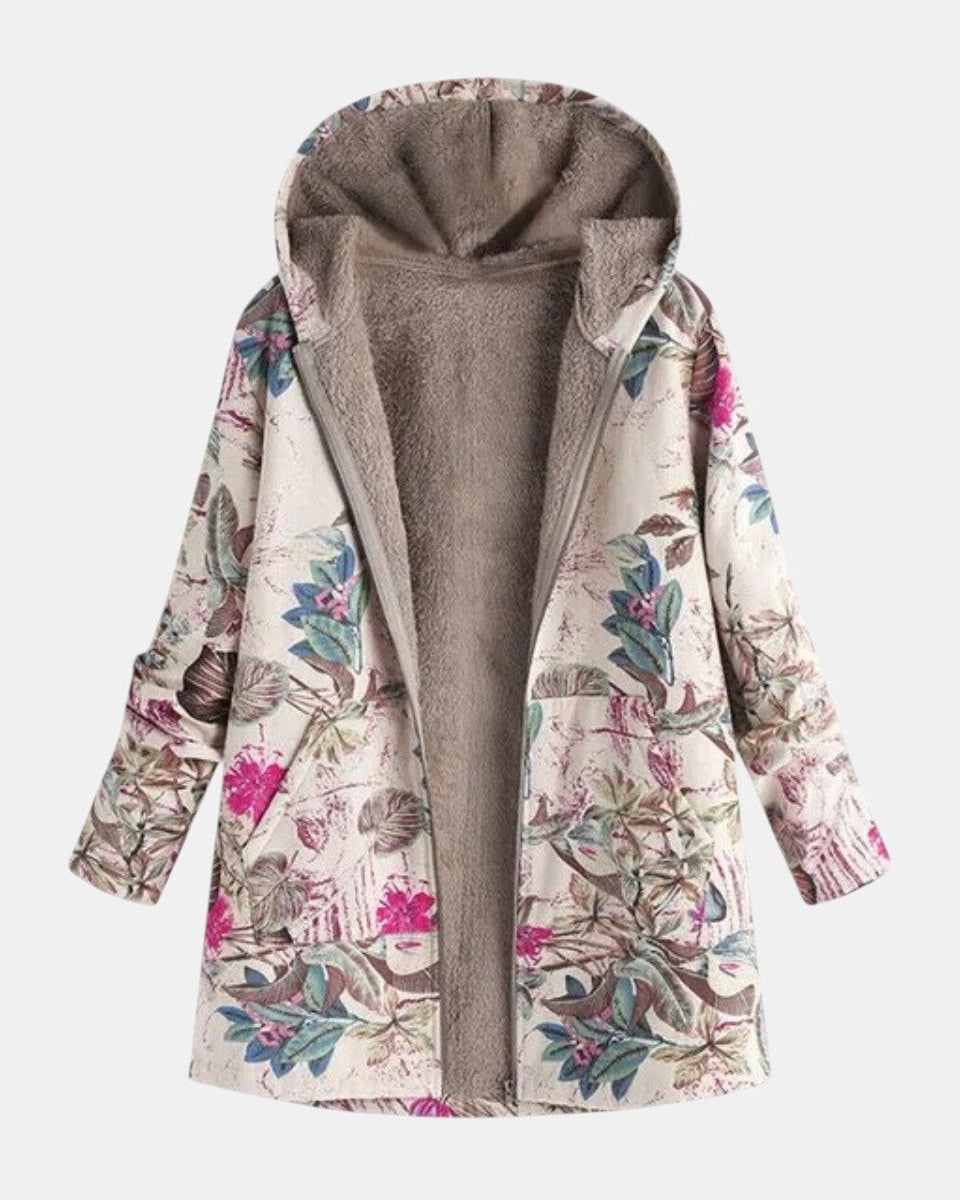 Ivy – Veste en polaire pastel avec motif botanique