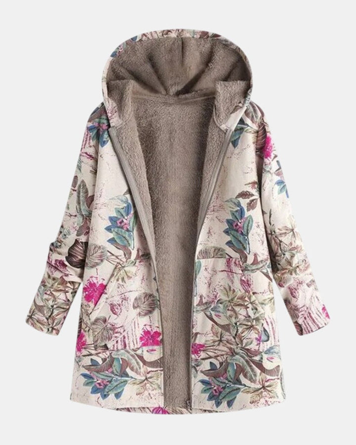 Ivy – Veste en polaire pastel avec motif botanique