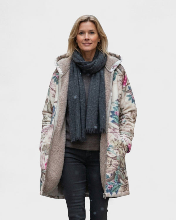 Ivy – Veste en polaire pastel avec motif botanique