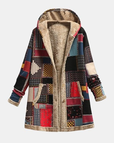 Jade – Veste en polaire patchwork vintage