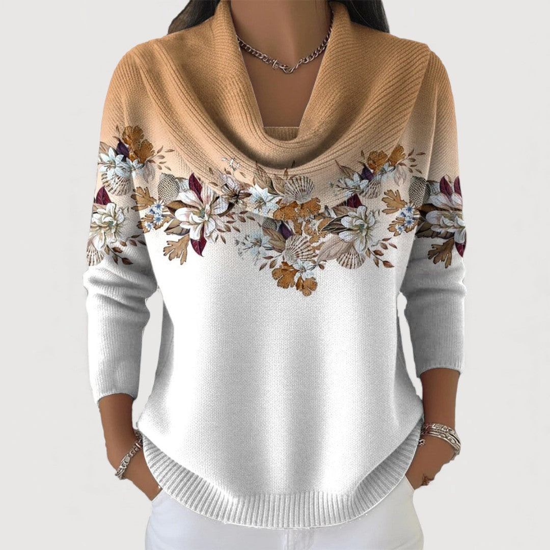 Sophie | Haut à col doux et motif floral