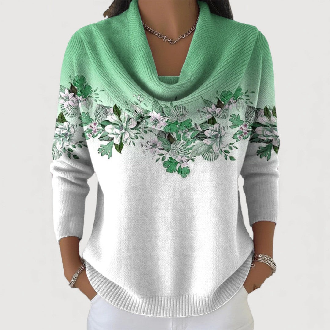 Sophie | Haut à col doux et motif floral
