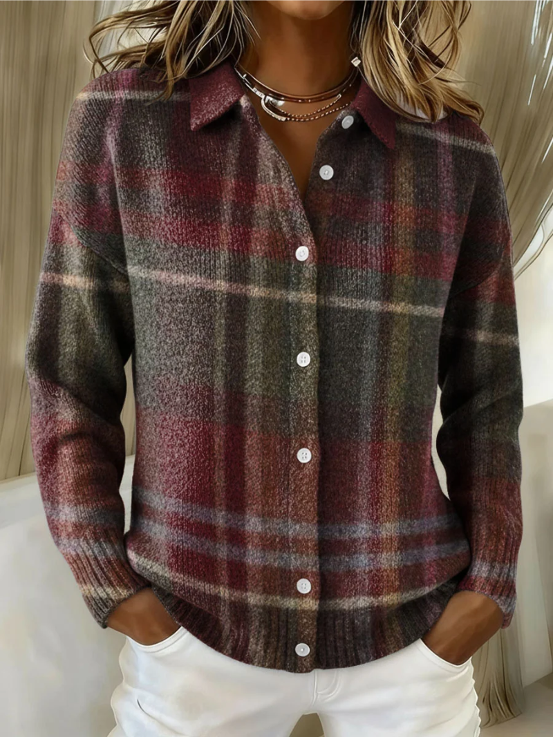 Eleanor | Veste en tricot à carreaux classique
