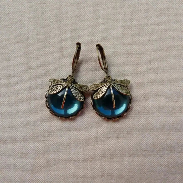 Boucles d'oreilles sphériques en or antique