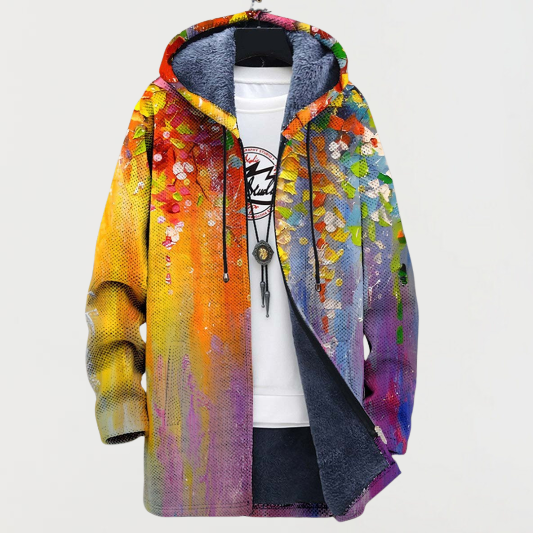 Katharina – Manteau avec des éléments d'art abstrait