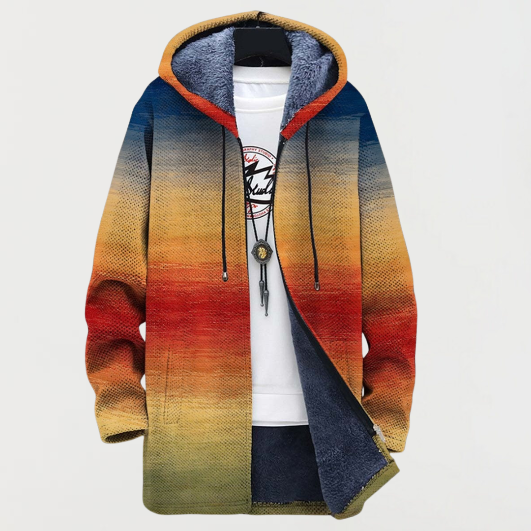 Paula – Manteau avec dégradé de couleurs de coucher de soleil