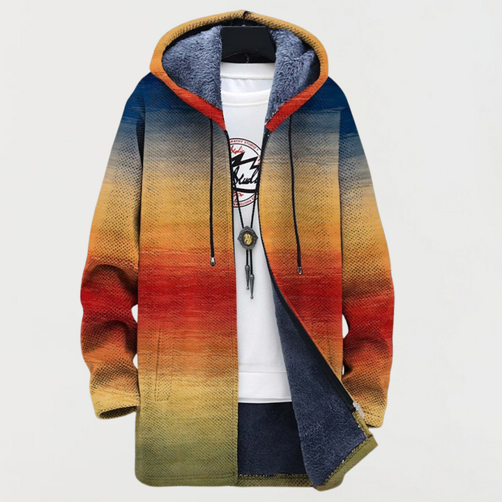 Paula – Manteau avec dégradé de couleurs de coucher de soleil