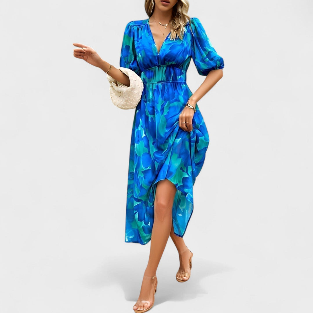 Clara - Robe Midi Élégante à Fleurs