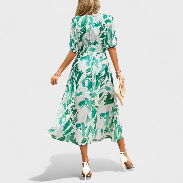 Clara - Robe Midi Élégante à Fleurs