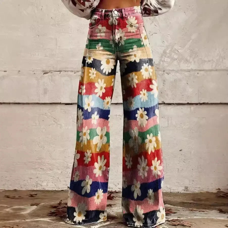 Monika™ - Pantalons Floraux Boho Détendus