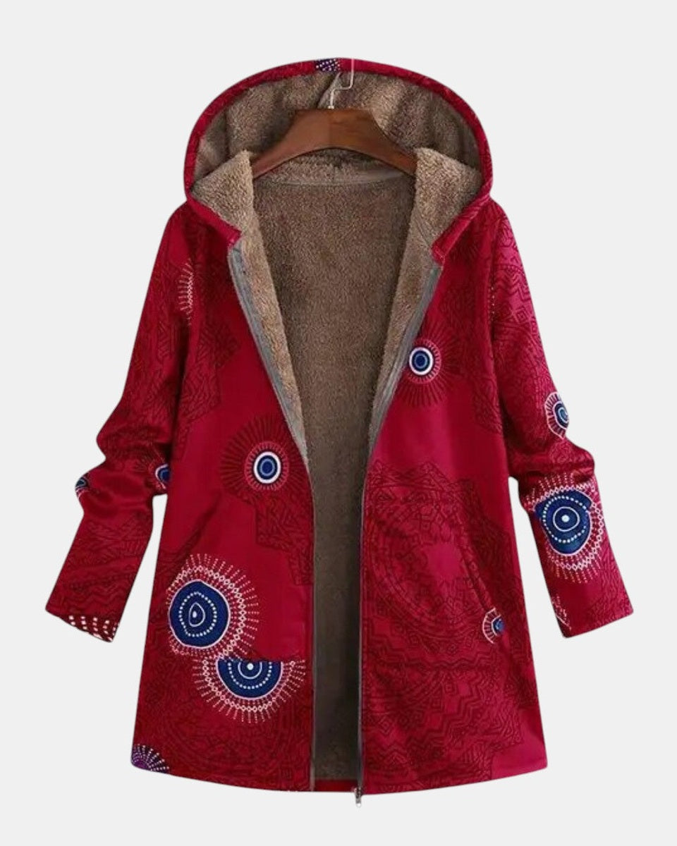 Sage – Veste Sherpa avec motif tribal