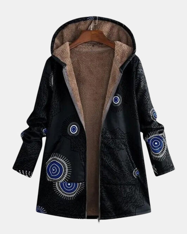 Sage – Veste Sherpa avec motif tribal