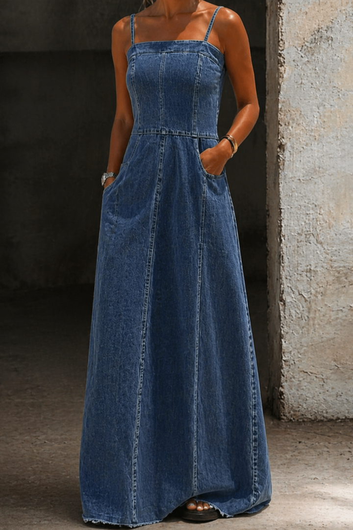 Savannah | Robe Maxi en Denim Vintage
