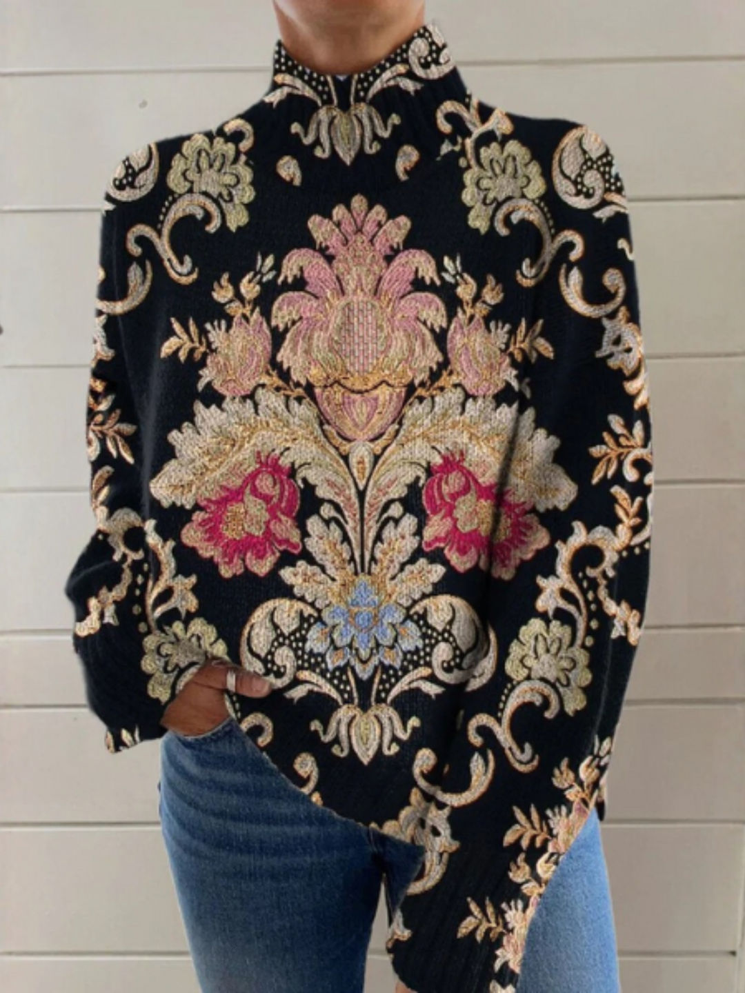 Aurora™ - Pull Col Roulé Floral