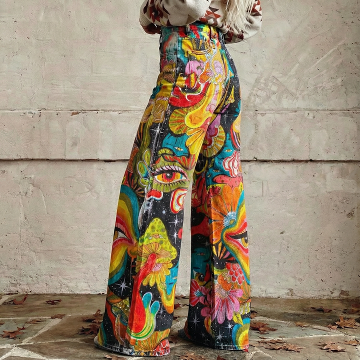 Gaia™ - Pantalons larges en tons terre boho