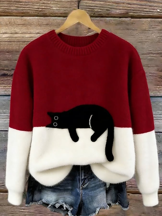 Chloé | Pull Graphique Chat Doux
