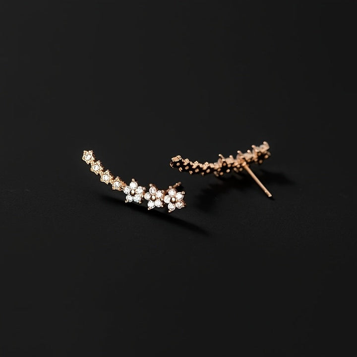 Boucles d'oreilles en strass florales luxueuses