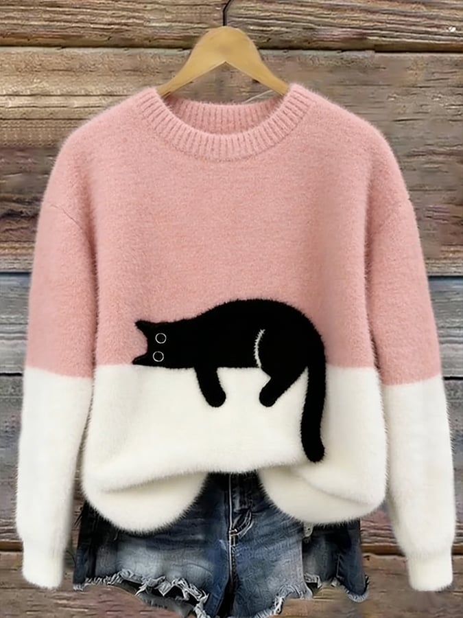 Chloé | Pull Graphique Chat Doux