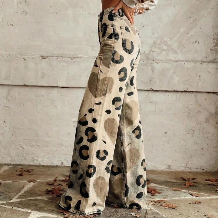 Lara™ - Pantalon Imprimé Cœur Boho