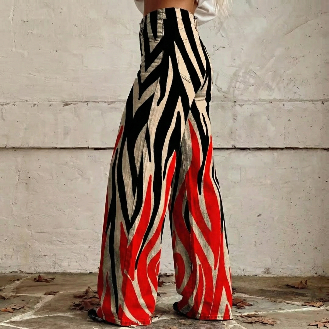 Fabiana™ - Pantalons Taille Haute à Motif Boho