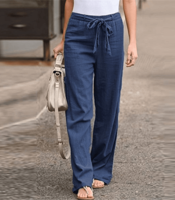 Joleen - Pantalon Détente Femme Avec Cordon Et Taille Élastique