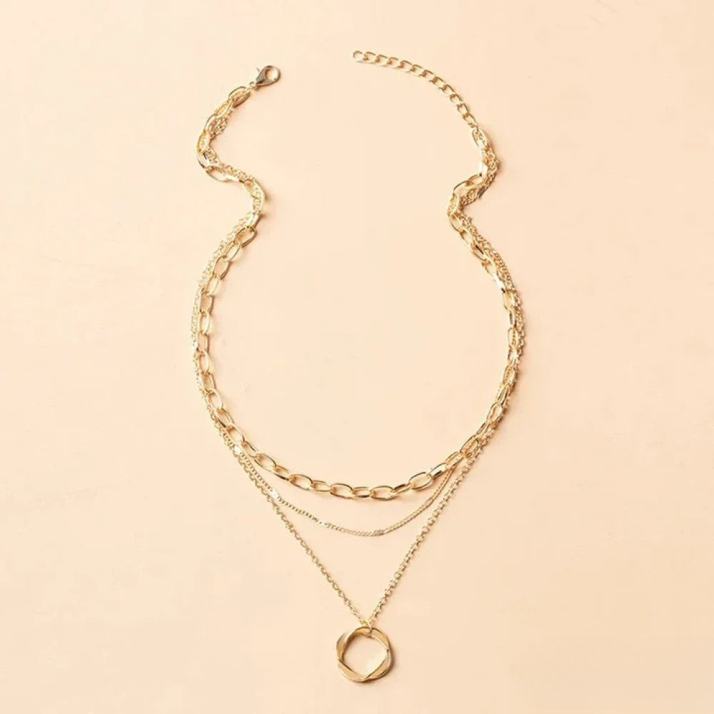 Collier superposé doré rétro