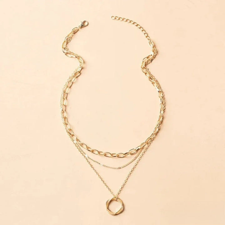 Collier superposé doré rétro