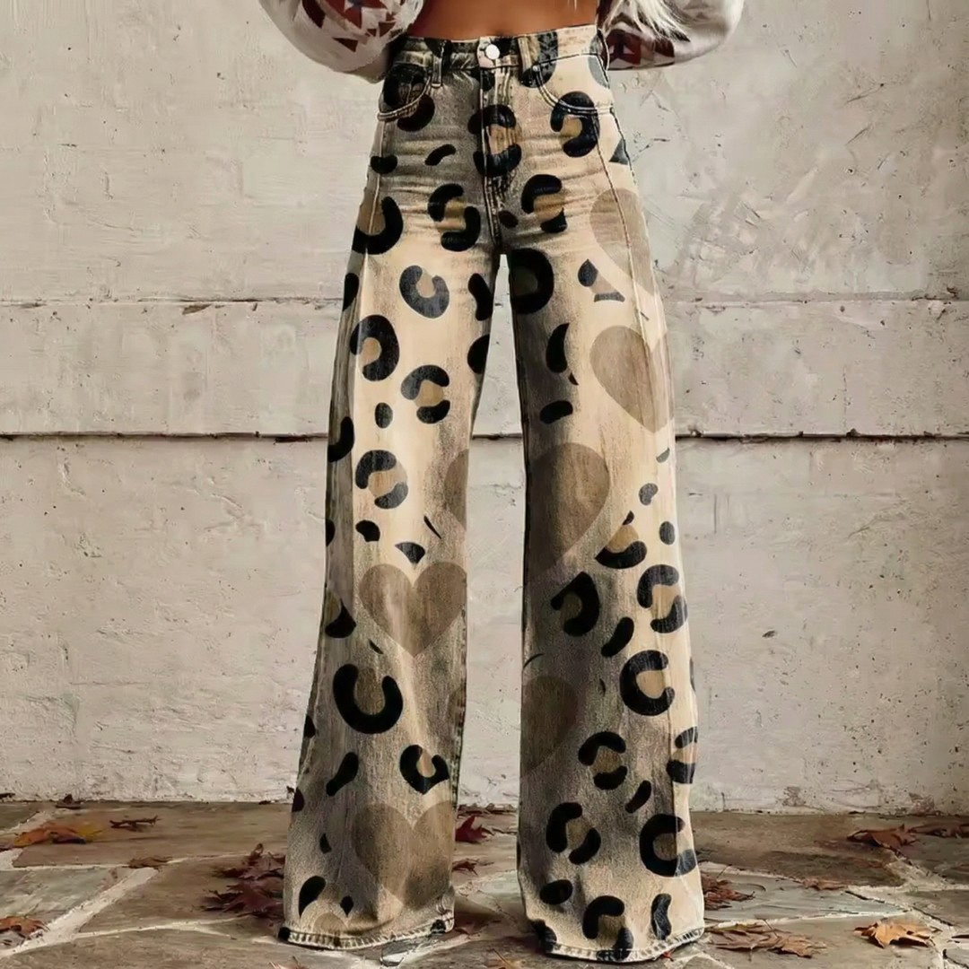Lara™ - Pantalon Imprimé Cœur Boho