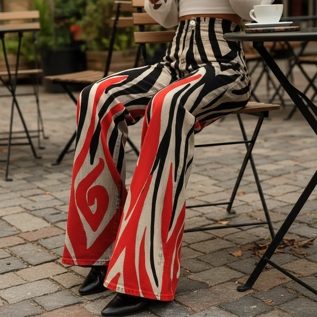Fabiana™ - Pantalons Taille Haute à Motif Boho