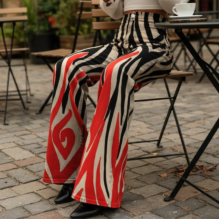 Fabiana™ - Pantalons Taille Haute à Motif Boho