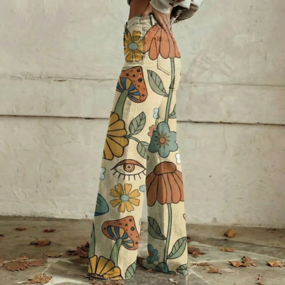 Giada™ - Pantalons à Jambes Larges Inspirés du Boho