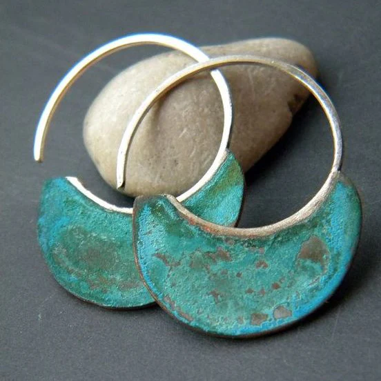 Boucles d'oreilles en turquoise vintage usées
