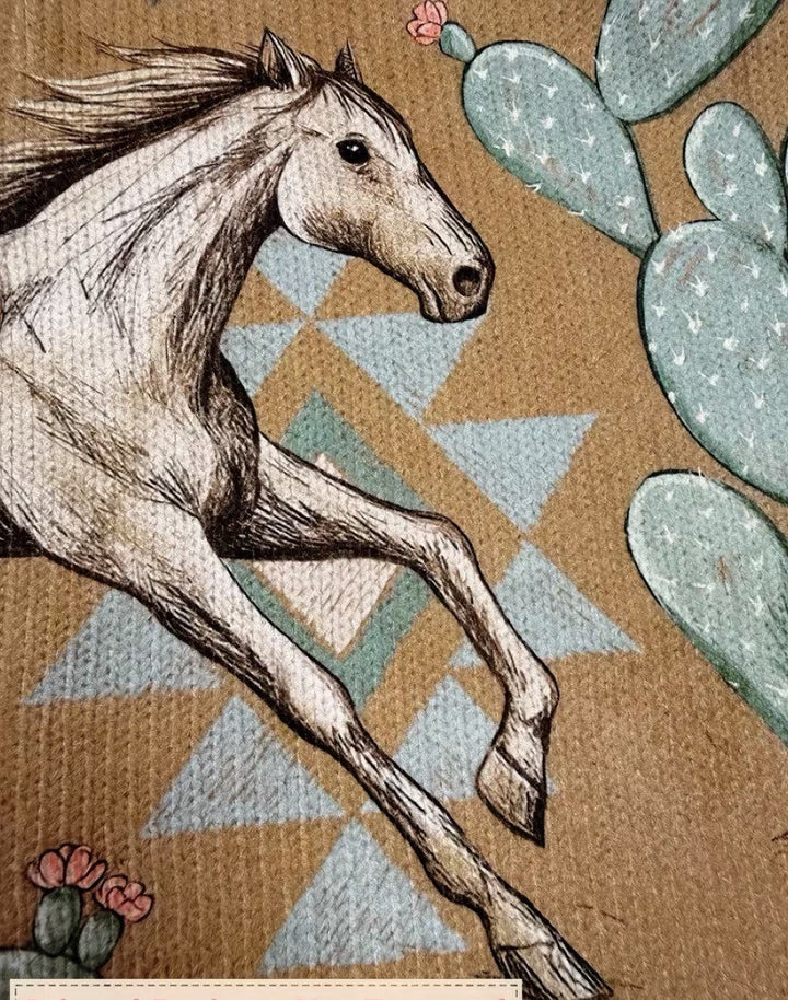 Kaitlyn - Cardigan zippé avec chevaux du désert et cactus