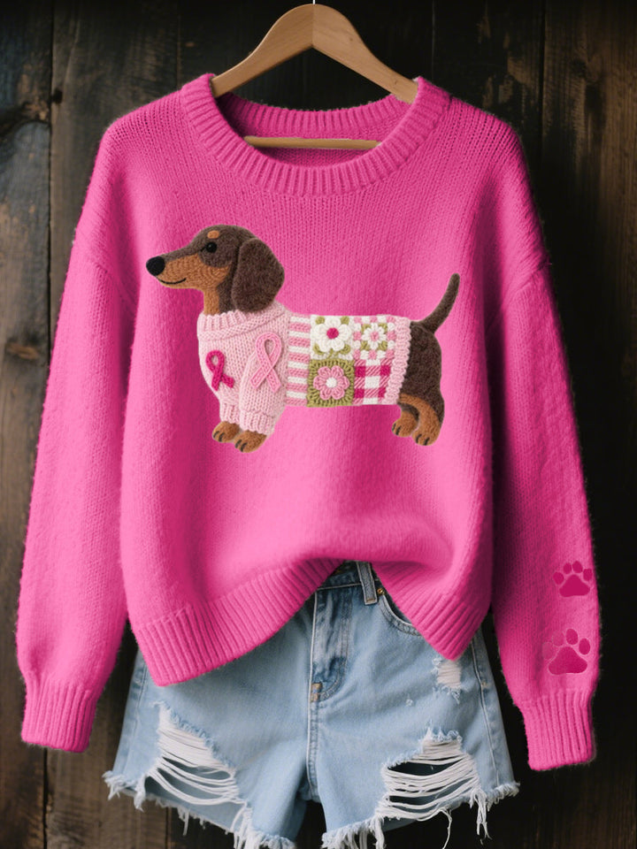 Naoni | Pull en Tricot avec Motif de Teckel