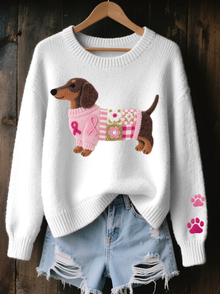 Naoni | Pull en Tricot avec Motif de Teckel