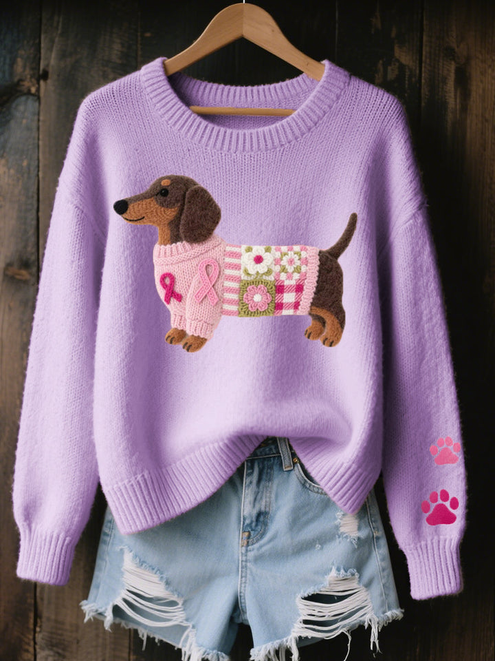 Naoni | Pull en Tricot avec Motif de Teckel