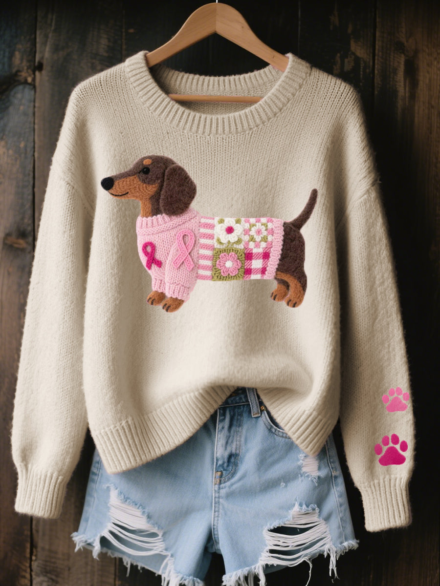 Naoni | Pull en Tricot avec Motif de Teckel