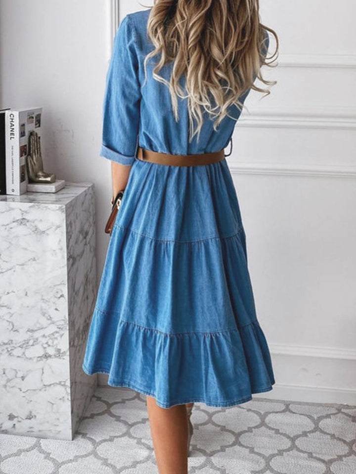 Barbara | Robe en Jean Élégante et Décontractée