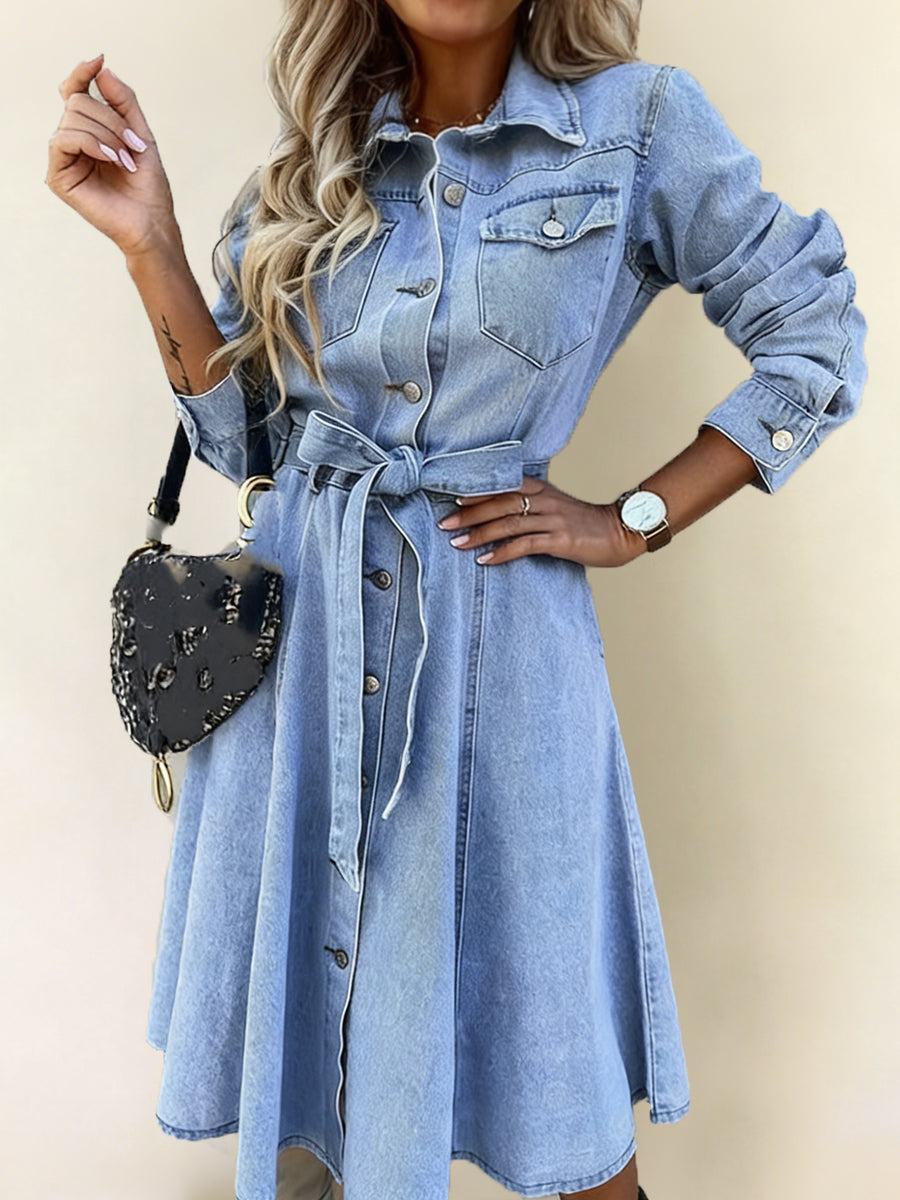 Luna | Robe en jean à manches longues