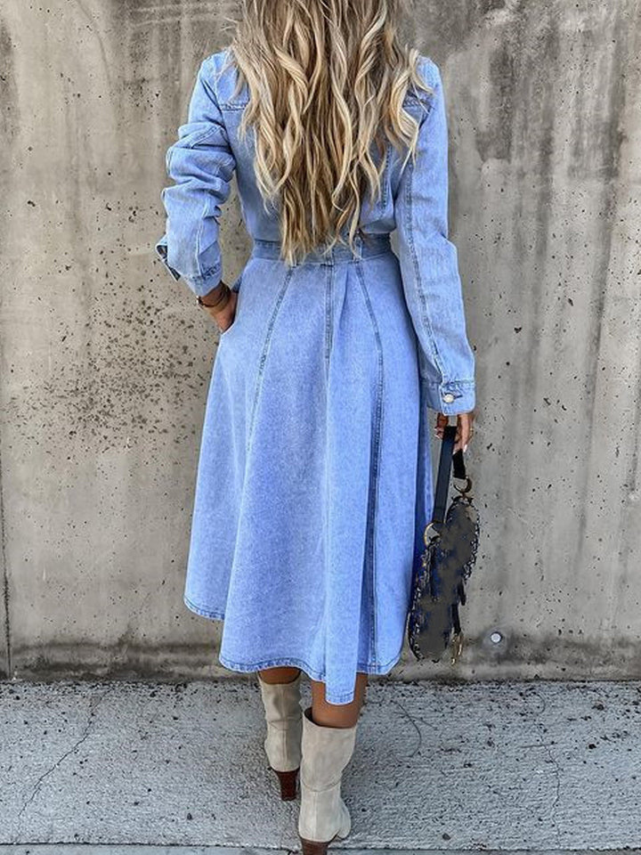 Luna | Robe en jean à manches longues
