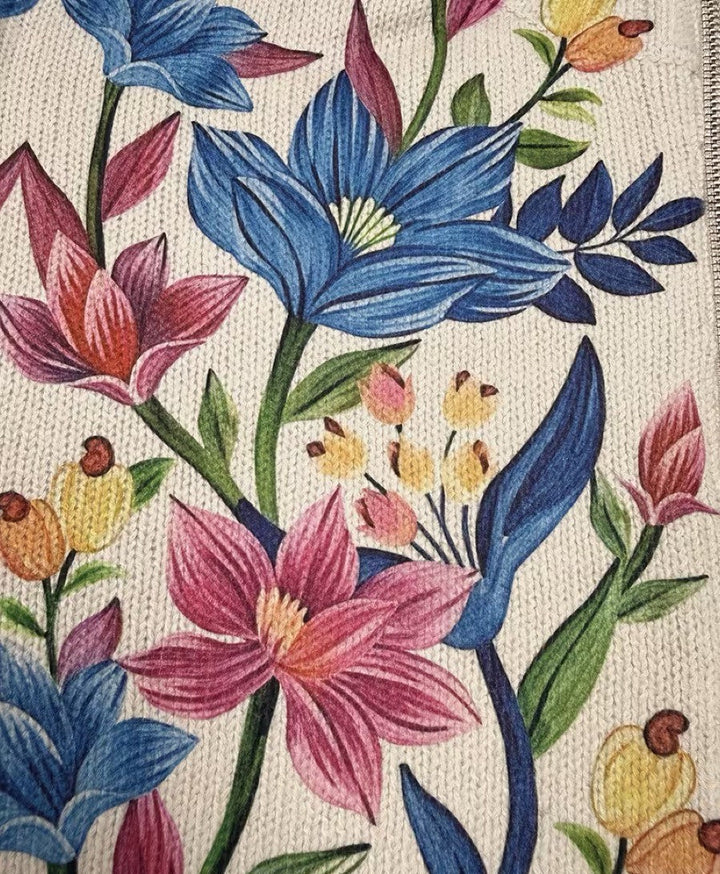Elise - Cardigan zippé floral de jardin botanique
